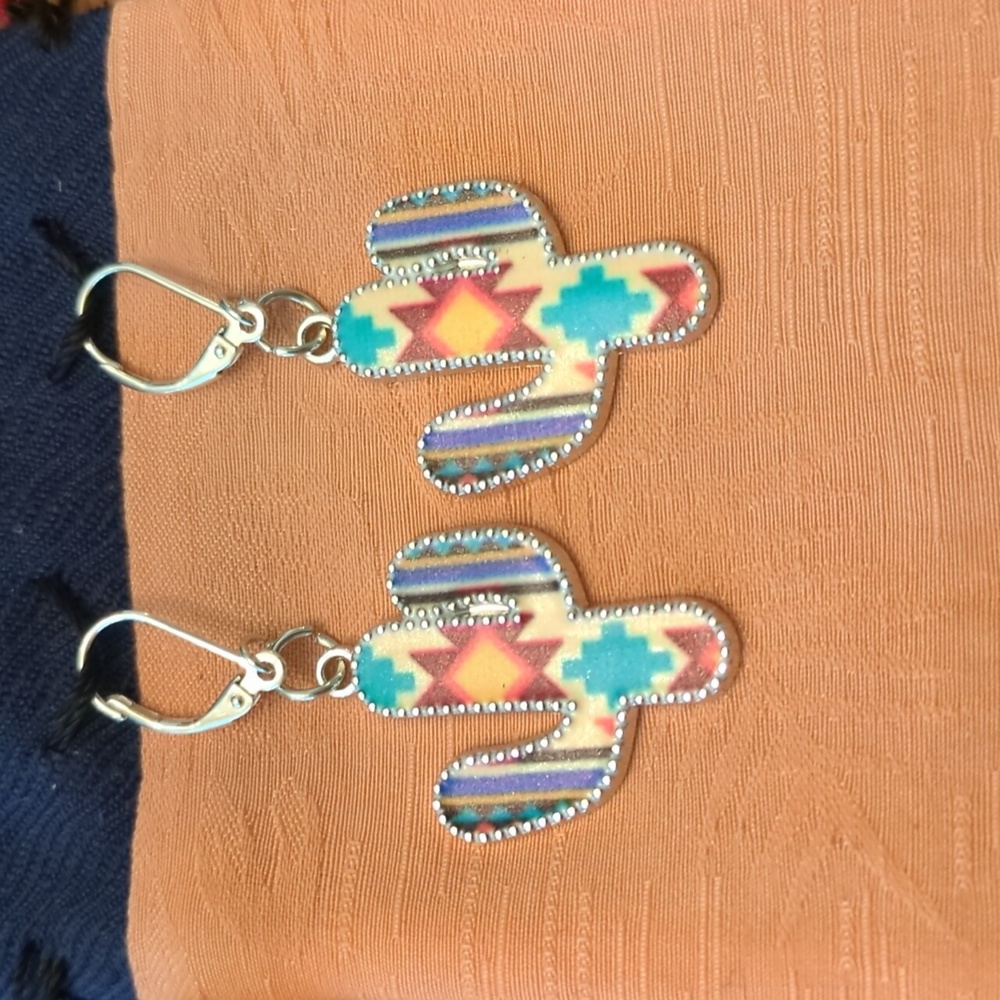Aztec Cactus Earrings